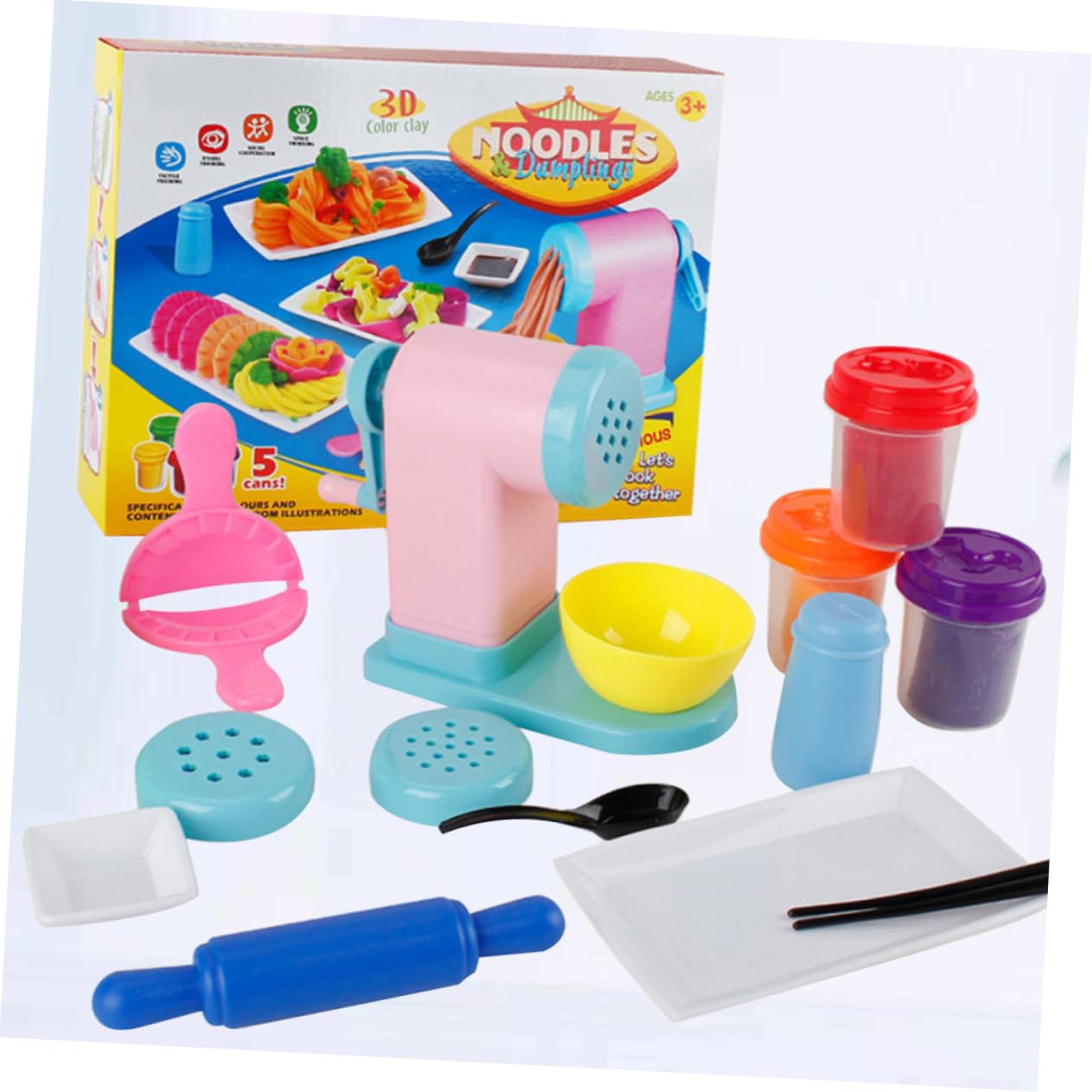 Máquina de Pasta de Plastilina para Molde para Hacer Fideos Coloridos Juguete para Modelar Plastilina Entrenamiento de Habilidades Manuales y Creatividad