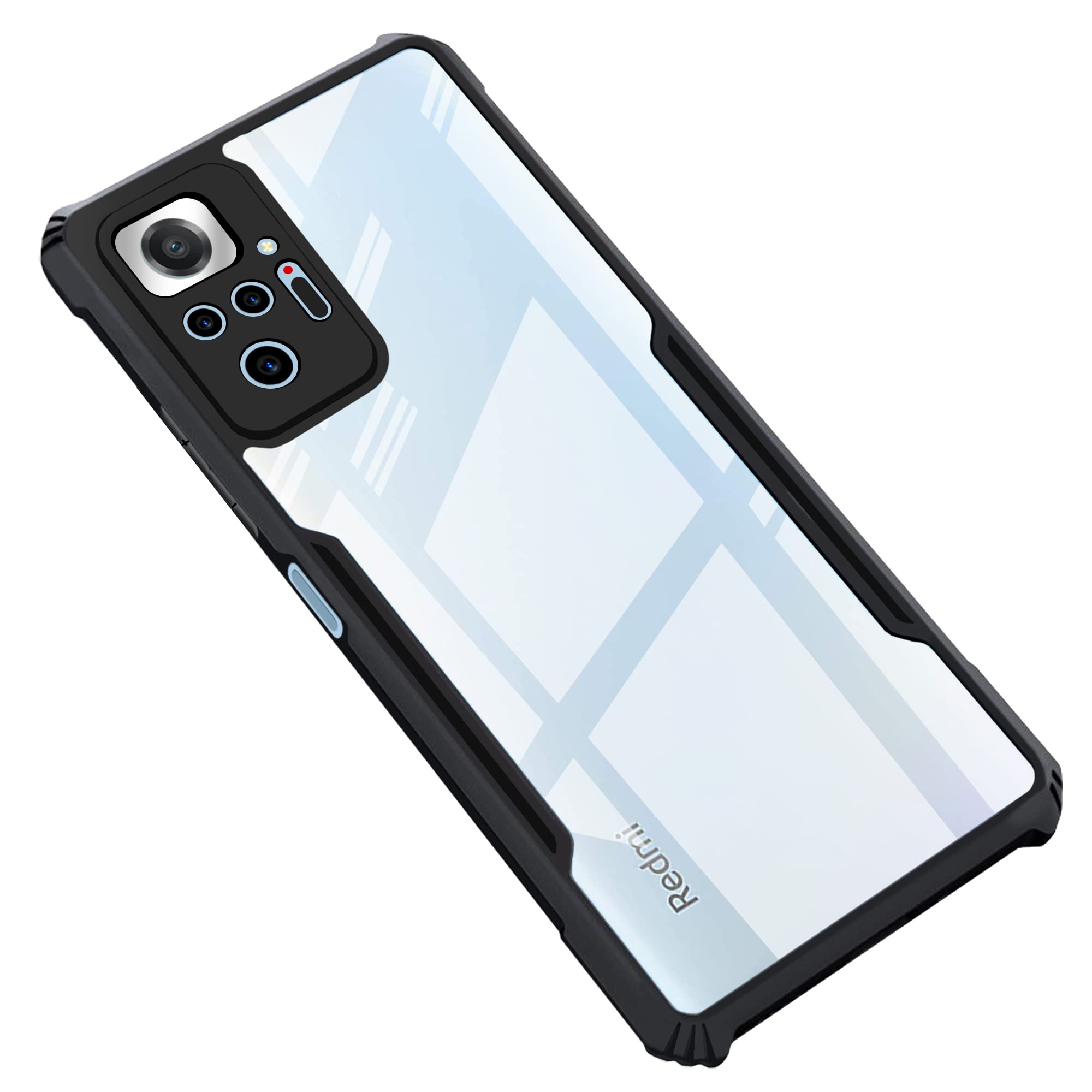 CEDO Redmi Note 10 Pro/Note 10 Pro Max (4G) Back Case Cover | Camera Protection Shockproof Bumper-Edge | Acrylic Crystal Clear 360 Degree Protection TPU+PC | Transparent Eagle Back Case Cover (Black) (B097N5PNSC) Amazon Price History, Amazon Price Tracker