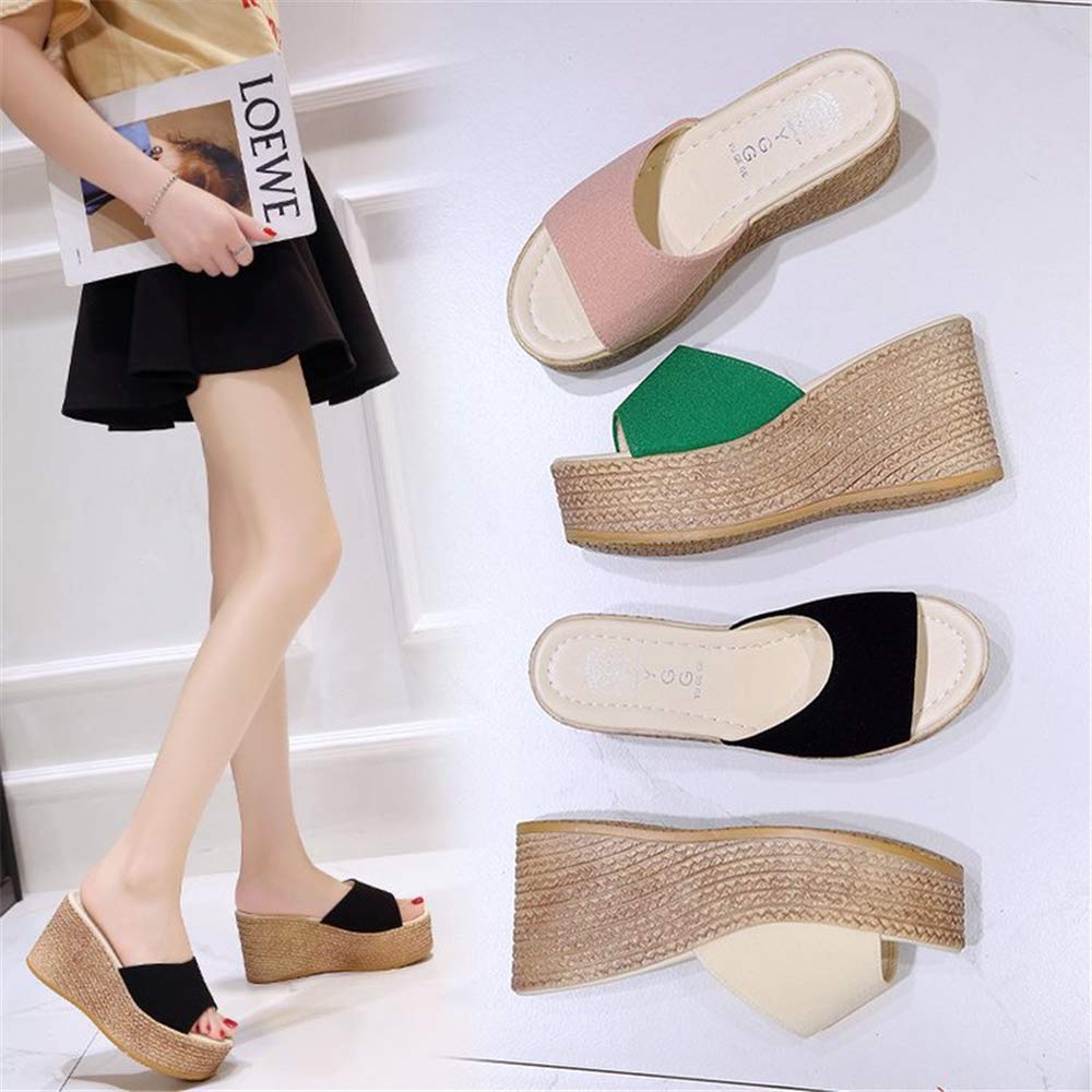 Sandales à talons compensés espadrilles à bout ouvert classiques pour