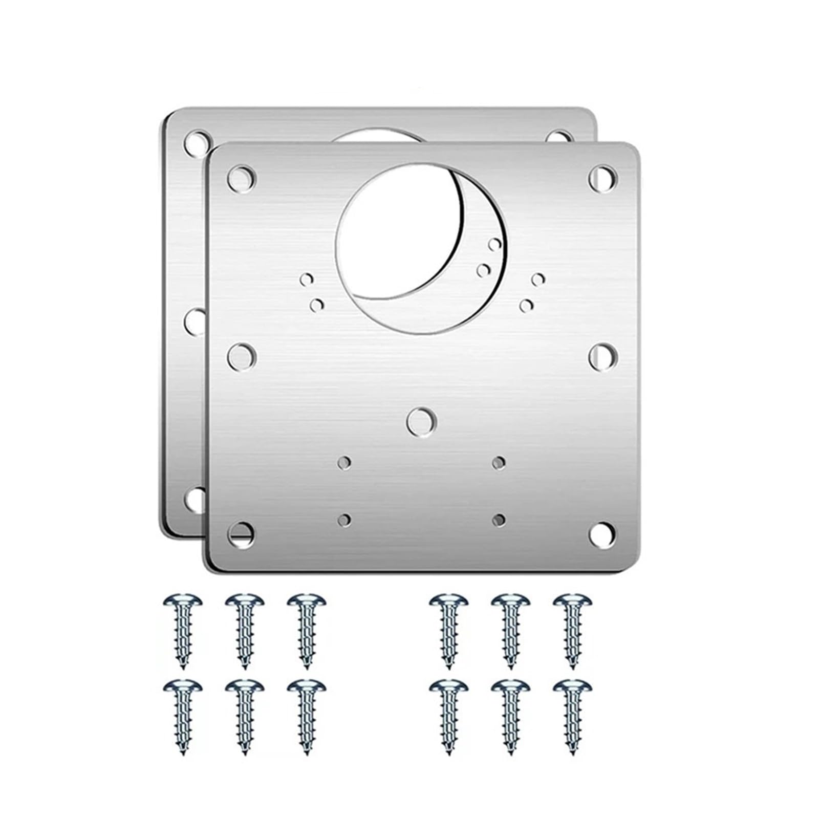 Meytxoa 2Pcs Hinge Repair Plate 2/10Pcs Sets Hinge Repair Plate Kitchen Cabinet Door Hinges Mounting With Screw Flat Fixing Brackets Furniture Hardware To(2Pcs)