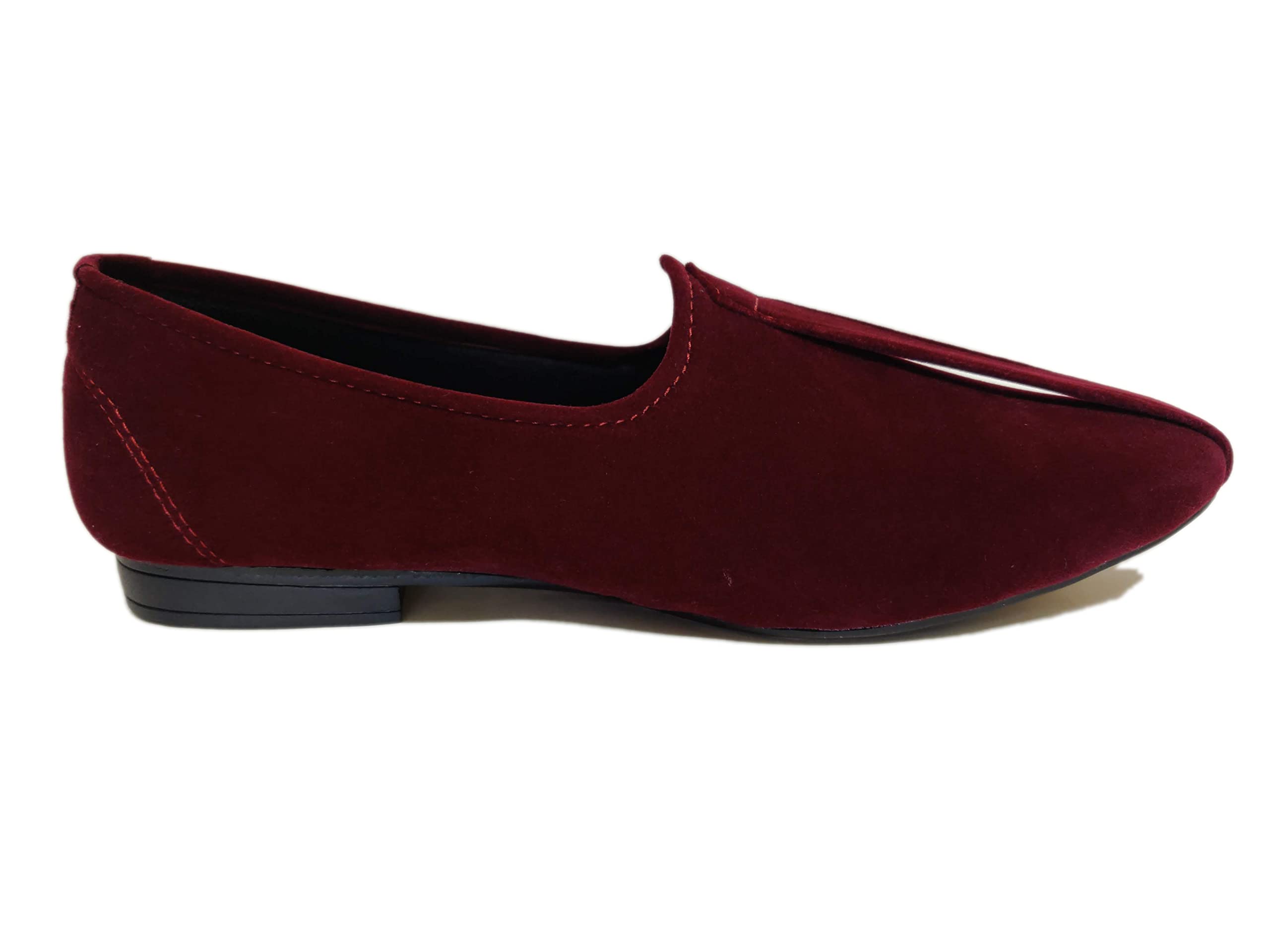VELOUR INDIA Cherry Red Mojari Loafers Men's Jutti (Numeric_10) 1