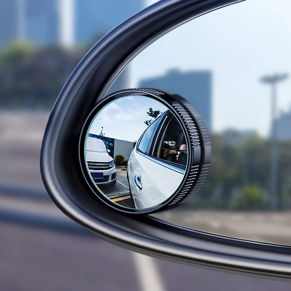 Miroir D’angle Mort Pour Voiture – Adhésif, Rotatif à 360°, élargit Le Champ De Vision Pour Conduite Plus Sûre