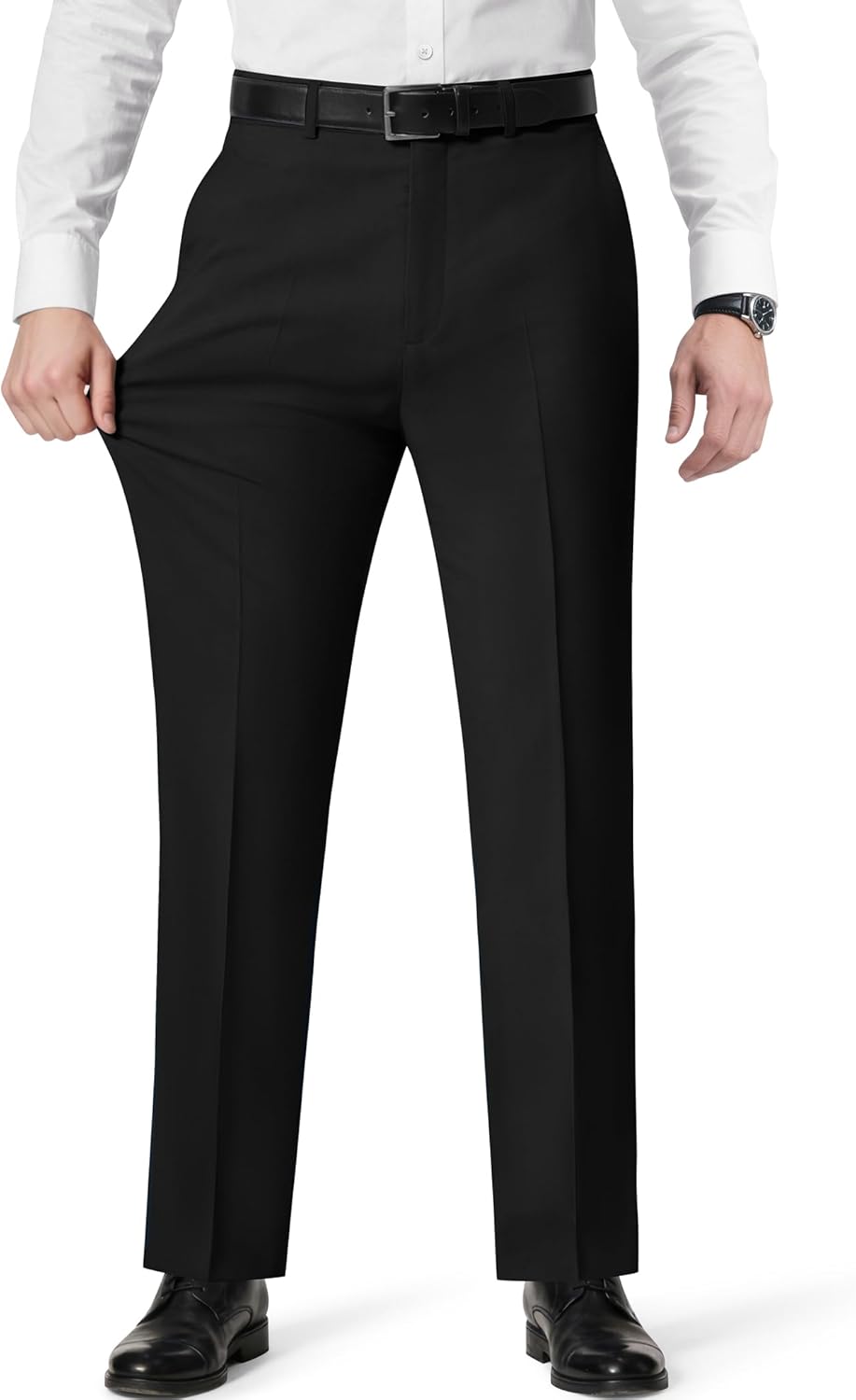 Mens Stretch Dress Pants with Expandable Waist 3 Fits: Slim Fit/Classic Straight/Big & Tall