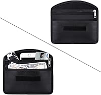 Vista 8 de Bolsa Faraday ignífuga con cremallera, antirastreo, GPS, RFID, bloqueador de señal de coche, cartera, funda protectora para privacidad del teléfono