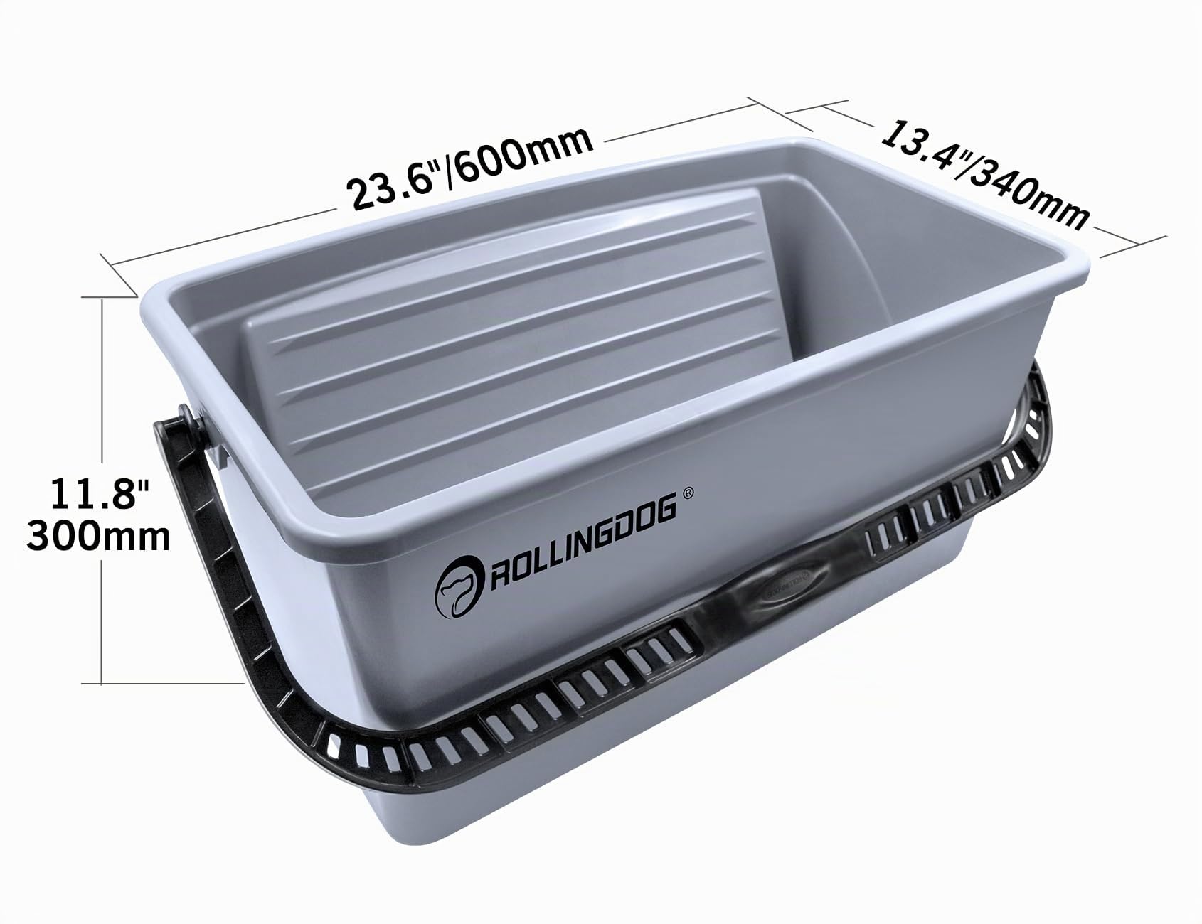 ROLLINGDOG Farbeimer - 45,7 cm großer Extra große Kunststoff Farbwanne Verwendung mit 18“ große Farbroller