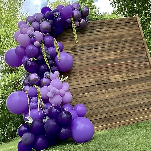 Image of Voircoloria 110pcs Dark Purple Balloons 12inch Deep Purple Latex Party Balloons for Halloween, Graduation, Wedding, Birthday, Baby Shower, Anniversary, Valentine's Day Party Decorations