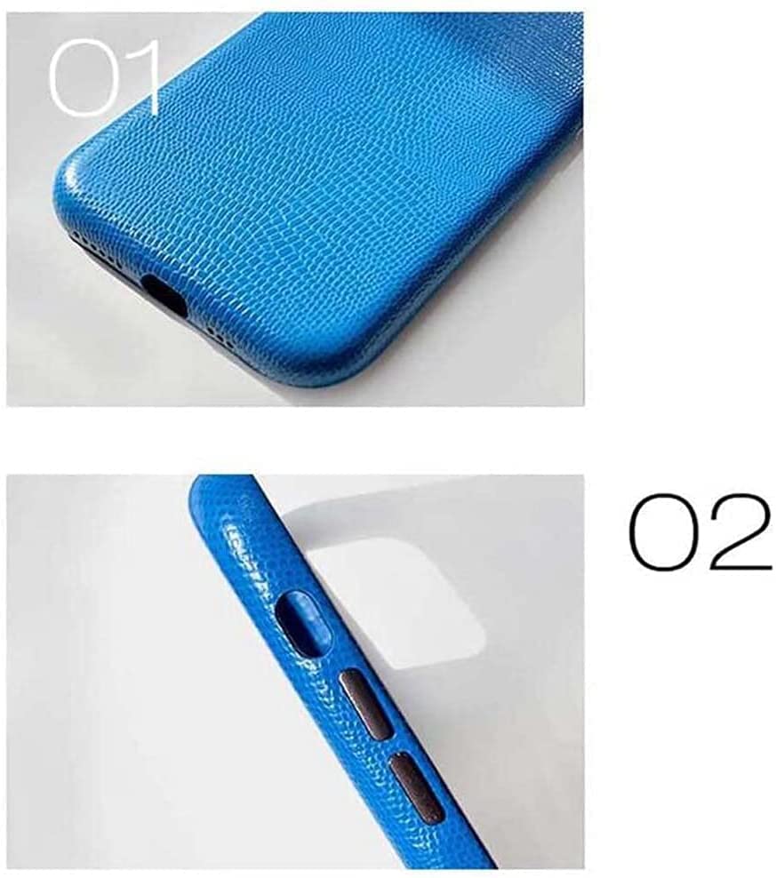 Coque iPhone 12 Pro Max cuir véritable bleu pour éviter rayures et chocs