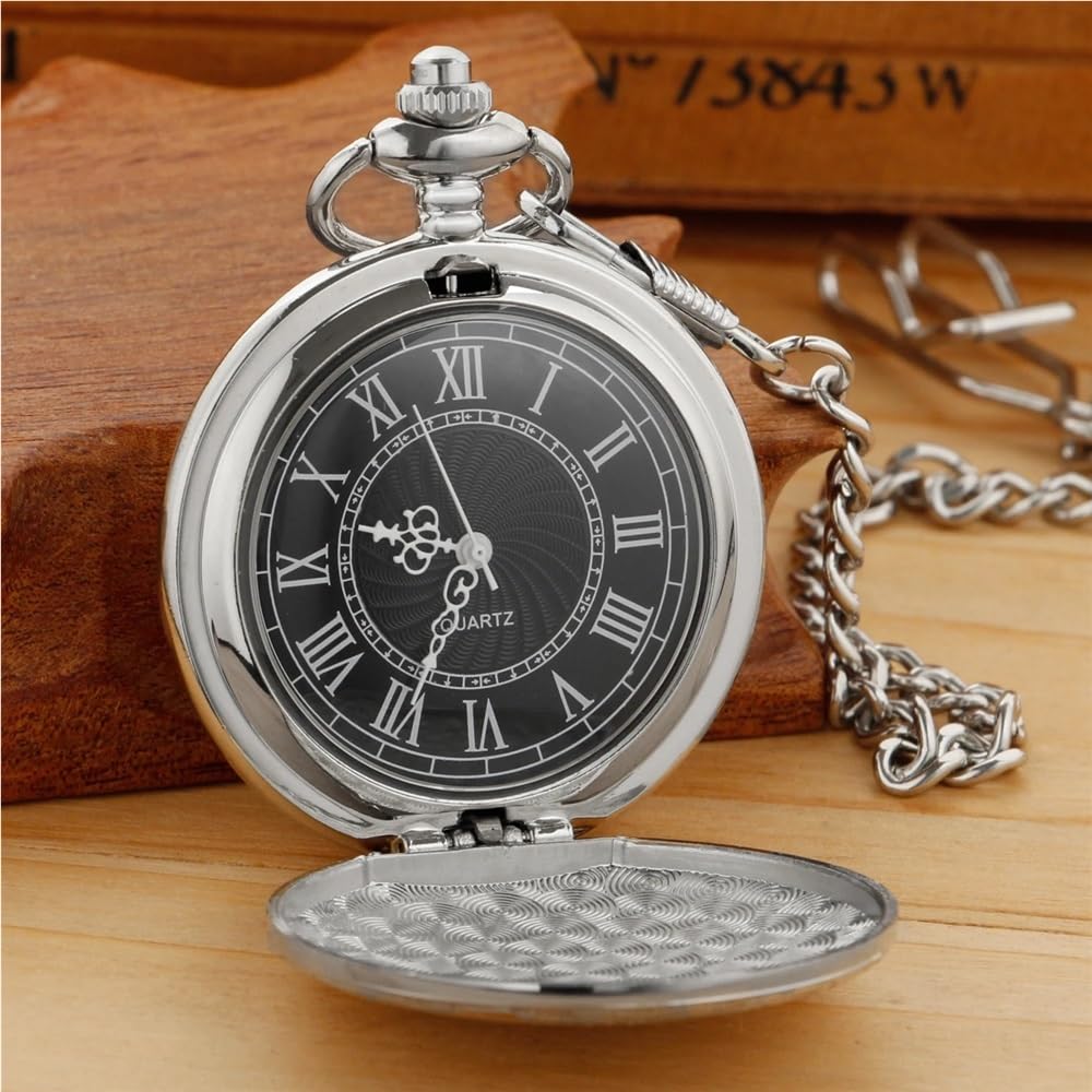 Orologi da Tasca analogici con Ciondolo, Regali for Uomo e Donna, Collana al Quarzo Catena