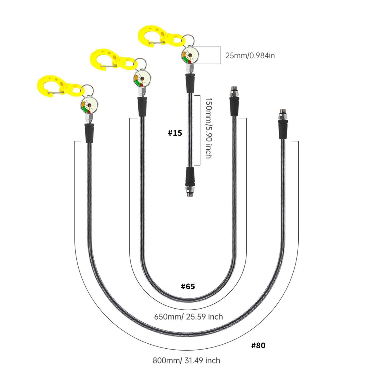 Tubo di pressione in fibra di carbonio, gancio a sgancio rapido e quadranti luminosi notturni per un nuoto confortevole e sport acquatici