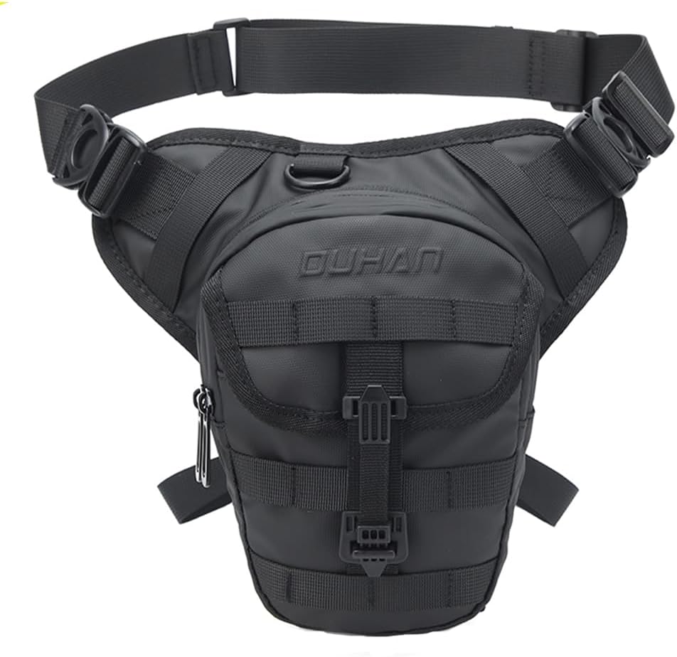 Beenzak Waterdichte Motorfiets Heuptas Drop Been Bag Outdoor Casual Moto Bag Fanny Pack Motor Hard Shell Hip Riem Rugzak Motorfiets Taille Been Bag, Zwart