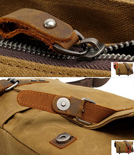 HuaChen Vintage Leather Messenger Bag