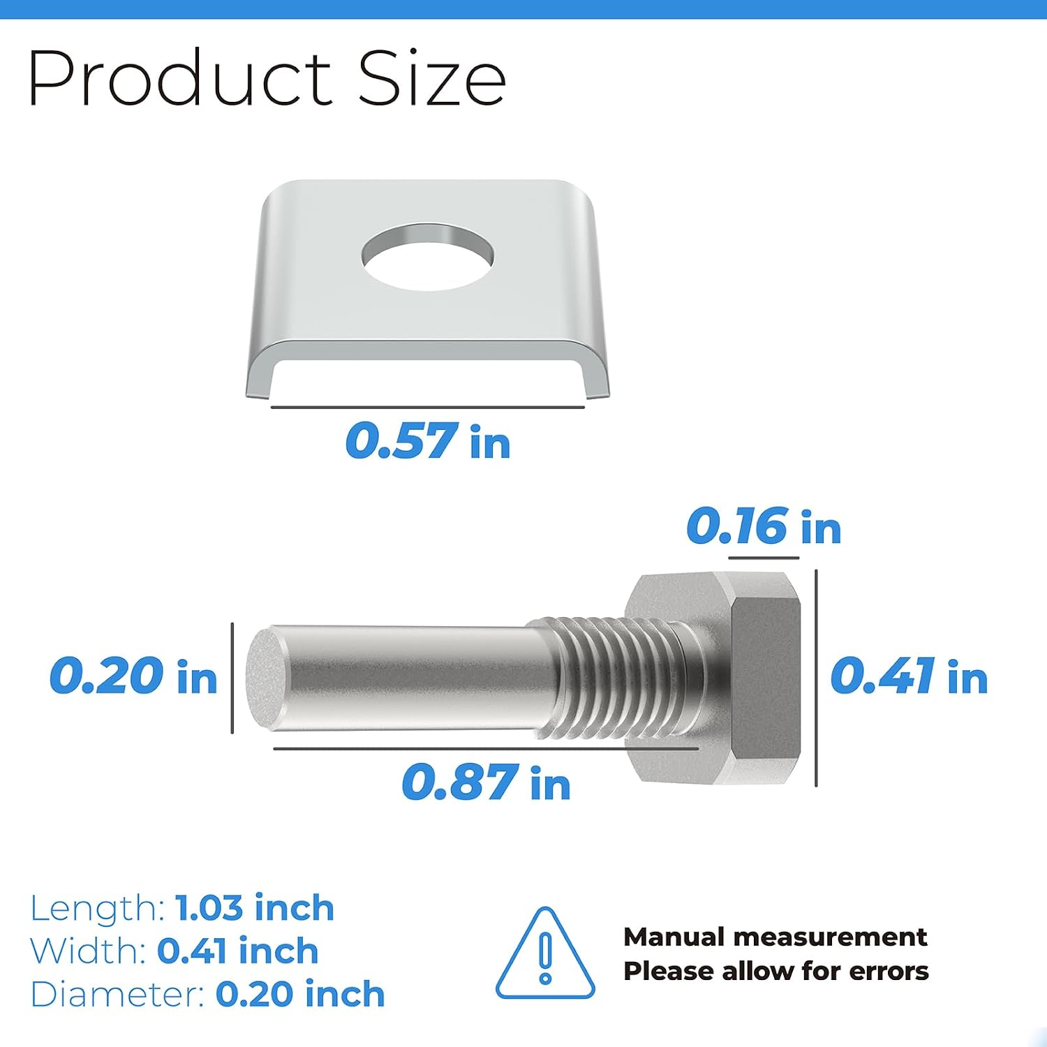 Shower Door Pivot Pin Parts with Hex-Nut and Washer Shower Doors Stainless Steel Pivot Replacement for Pivot Shower Doors
