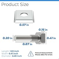 Vista 2 de Piezas de pasador de pivote para puerta de ducha con tuerca hexagonal y arandela, reemplazo de pivote de acero inoxidable para puertas de ducha