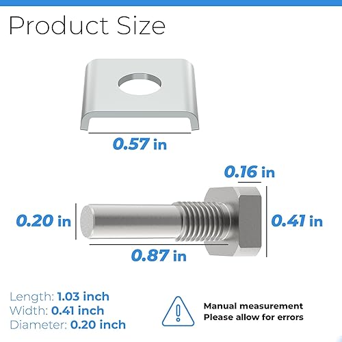 Miniatura 2 de Piezas de pasador de pivote para puerta de ducha con tuerca hexagonal y arandela, reemplazo de pivote de acero inoxidable para puertas de ducha