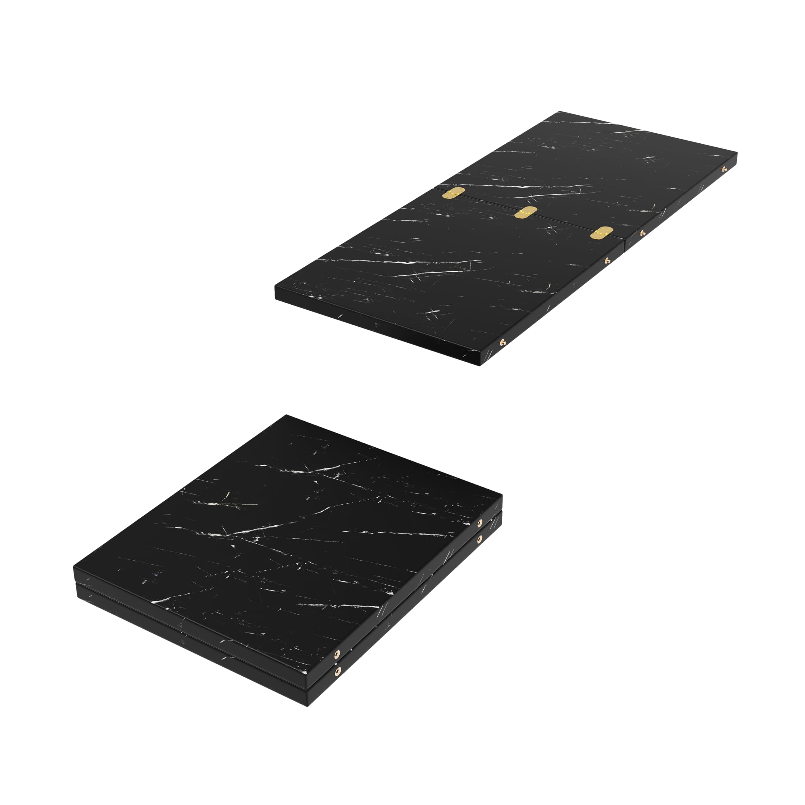 Tavolo allungabile rotondo con effetto marmo, 100 cm (allungabile a 140 cm) x 75,5 cm di altezza, con robusta struttura in metallo a X di colore nero, ideale come tavolo da cucina o tavolo