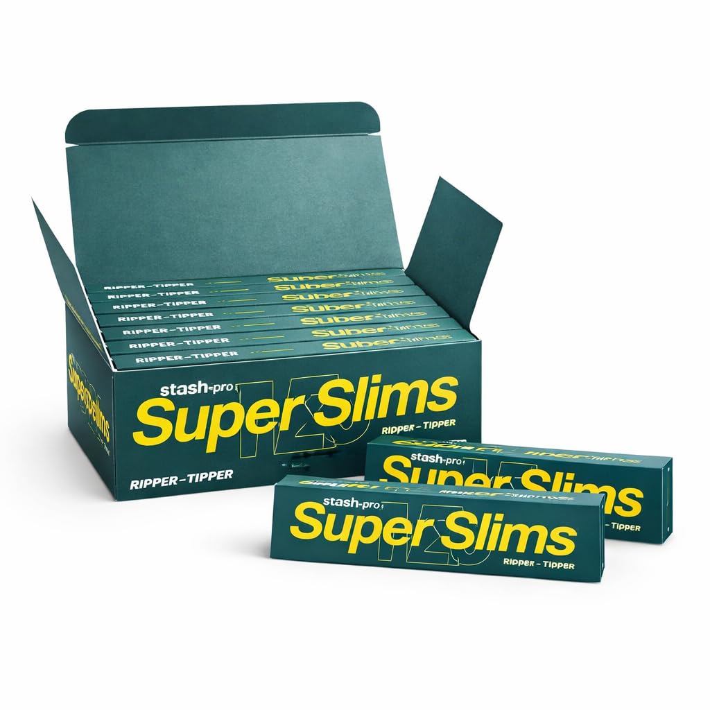 Stash-Pro Super Slim Brown Rolling Papers with Filter Tips (Ripper–Tipper) | 10 Booklets | 32 Papers + 32 Tips Each | 109mm x 36mm-picture-16