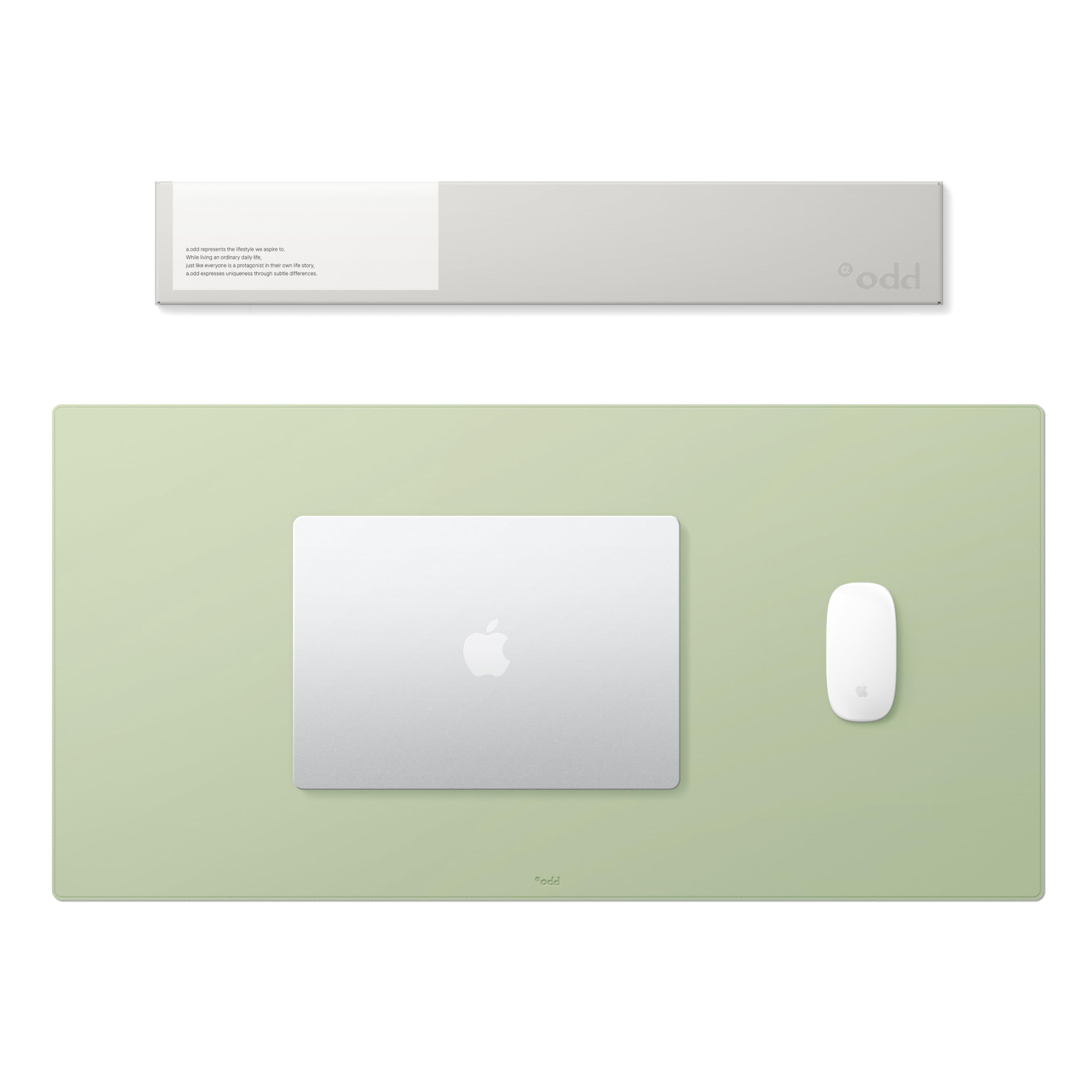 AWESOME DESIGN a.odd PU Leather Desk Mat | Large Mouse Pad & Desk Protector | Anti-Slip, Waterproof & Wipe-Clean Desk Pad for Home Office and Work (Sage Green)