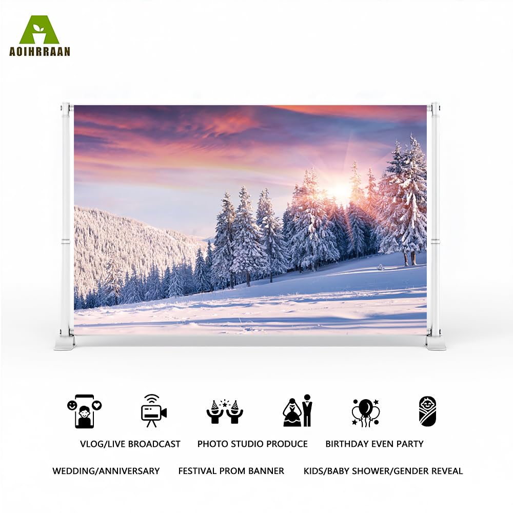 Sfondo Invernale Fiocco Di Neve APROPHIC 210x150 Cm – In Poliestere Per Compleanni, Matrimoni E Servizi Fotografici