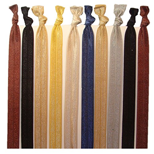 10 Elastic HEADBANDS Neutral Tones (Available in LOTS of COLORS) No crease Knotted HEADBAND hair ties by Kenz Laurenz (Neutral)