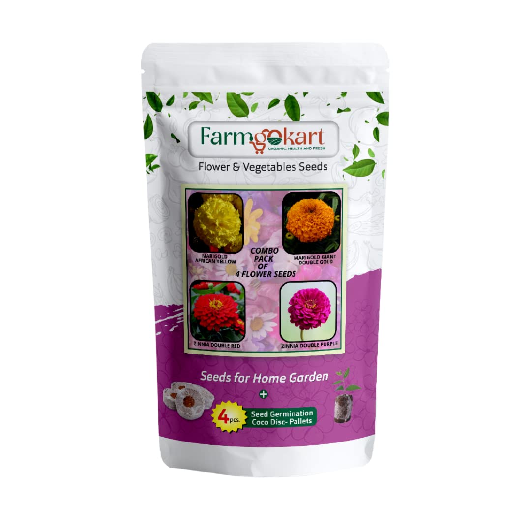 Farmgokart | Pack of 4 Variety of All Season Flower Seeds