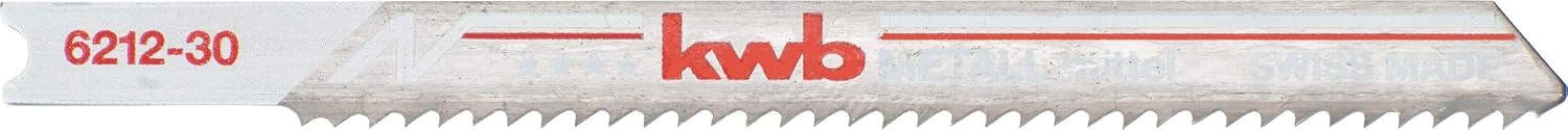 kwb Jigsaw Blades for Metal, Made of Sturdy bi-Metal, Highly Elastic, with Single cam Shaft (T-Shank), Puncture Tooth, Optimal Service Life, Steel Bare Surface, for fine cuts