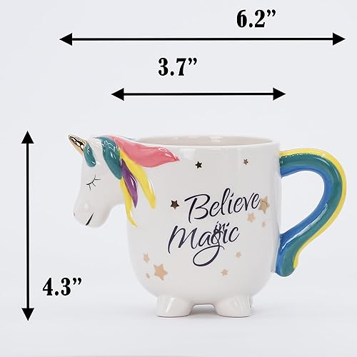 Miniatura 2 de Taza de cerámica para el hogar y la oficina, taza creativa de animales 3D de porcelana con asa para café, té, jugo, leche y agua, 15 onzas, taza con