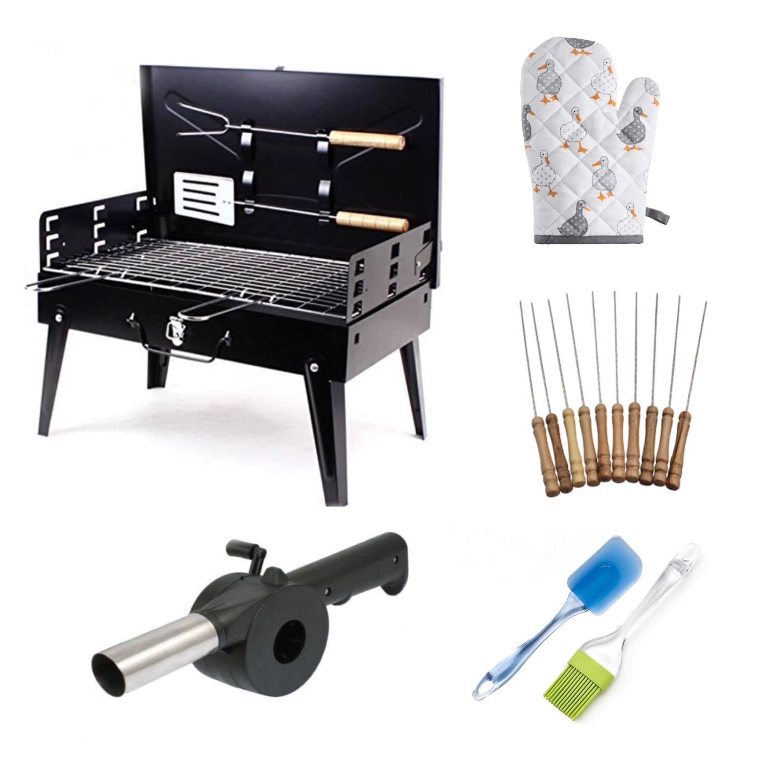 ChArCoAl BaSe CASITO bRiEfCaSe StYlE FoLdInG bArBeCuE gRiLl BuRn OvEn PoRtAbLe BoX wItH 1 FaN aiR BlOweEr 12 SkEwErS aNd 2 OiL BrUsH fOr InDoOr OuTdOoR tRaVeLeR pIcNiC wItH oVeN gLoVeS bIg SiZe HeAvY- (QC65)