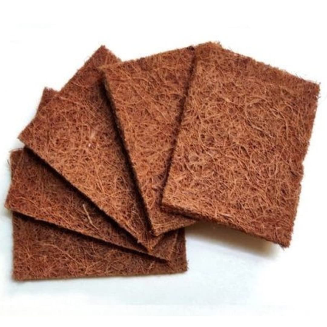 Natural Coconut Coir Dish Wash Scrubber [4" Inch x 3" Inch] with Cotton Stitch Pads (Pack of 5) - Eco-Friendly Scrubbing Pads for Kitchen Cleaning Dishes and Pots - 100% Natural and Biodegradable (B0BRH8SDQ5) Amazon Price History, Amazon Price Tracker