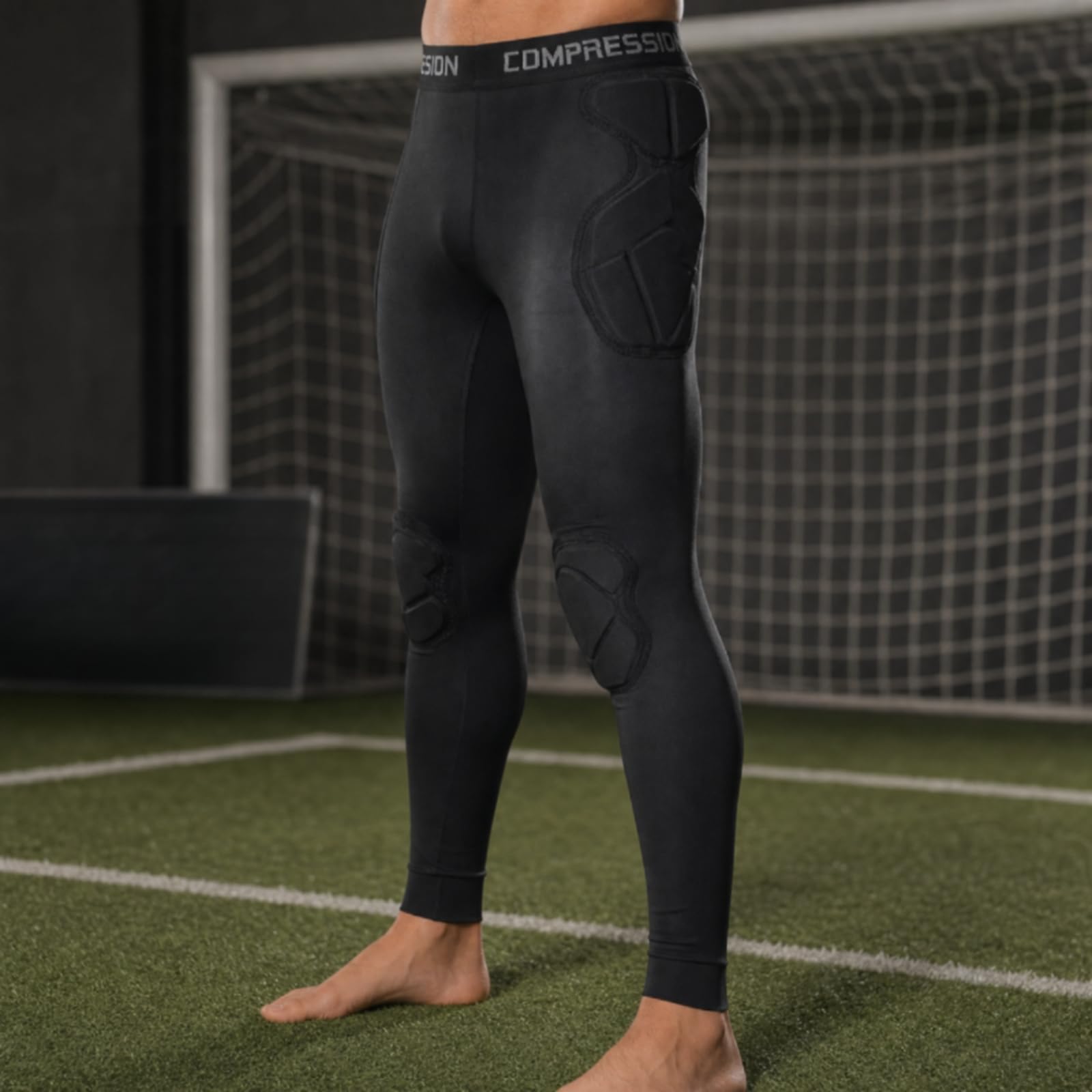 perfk Camiseta de con Protección Acolchada Camisa Compresiva Top Deportivo Camiseta Térmica Capa Ligera No Voluminosa para Impactos y Caídas Costuras