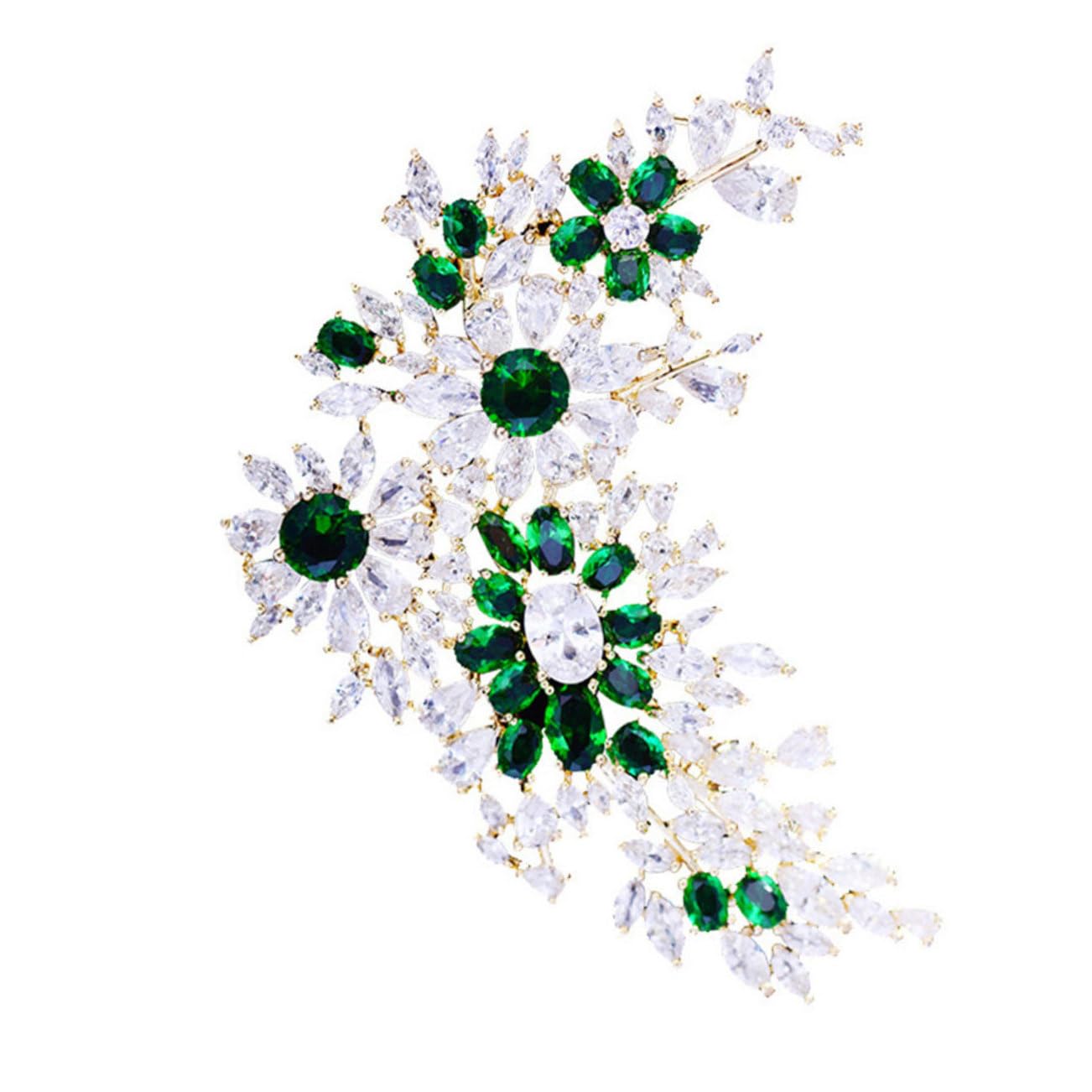 GALPADA 3pezzi Spilla Decorativa Zirconio Verde Elegante Accessorio Per Cappotti e Cardigan Perfetta Per Ogni Occasione Leggera e Luminoso