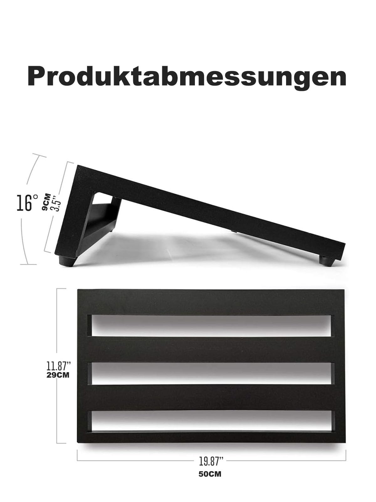 Großes Pedalboard mit case & 10-fach isolierter Stromversorgung (50x30x10cm) - Professionelles Aluminium-Board mit rauschfreien Ausgängen - Ideal für Gitarren- und Bass-Effektpedale