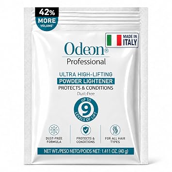Odeon Professional Ultra-Lifting Powder Lightener Trial Size Hair Bleach Lifts Up to 9 Levels, Dust-Free for Balayage & Highlights