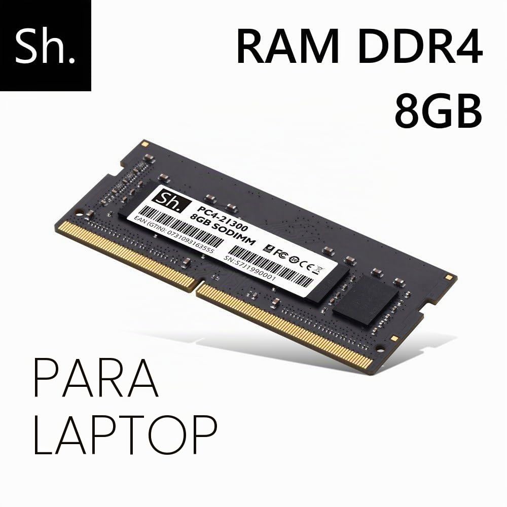 SH. Memoria RAM DDR4 8GB SODIMM 2666MHz para portátil – CL19, 1.2V