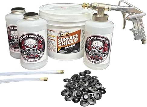 Complete Black PB Blaster Surface Shield Pro Undercoating Gun - 2 Wand Kit 3 W Quart Bottles
