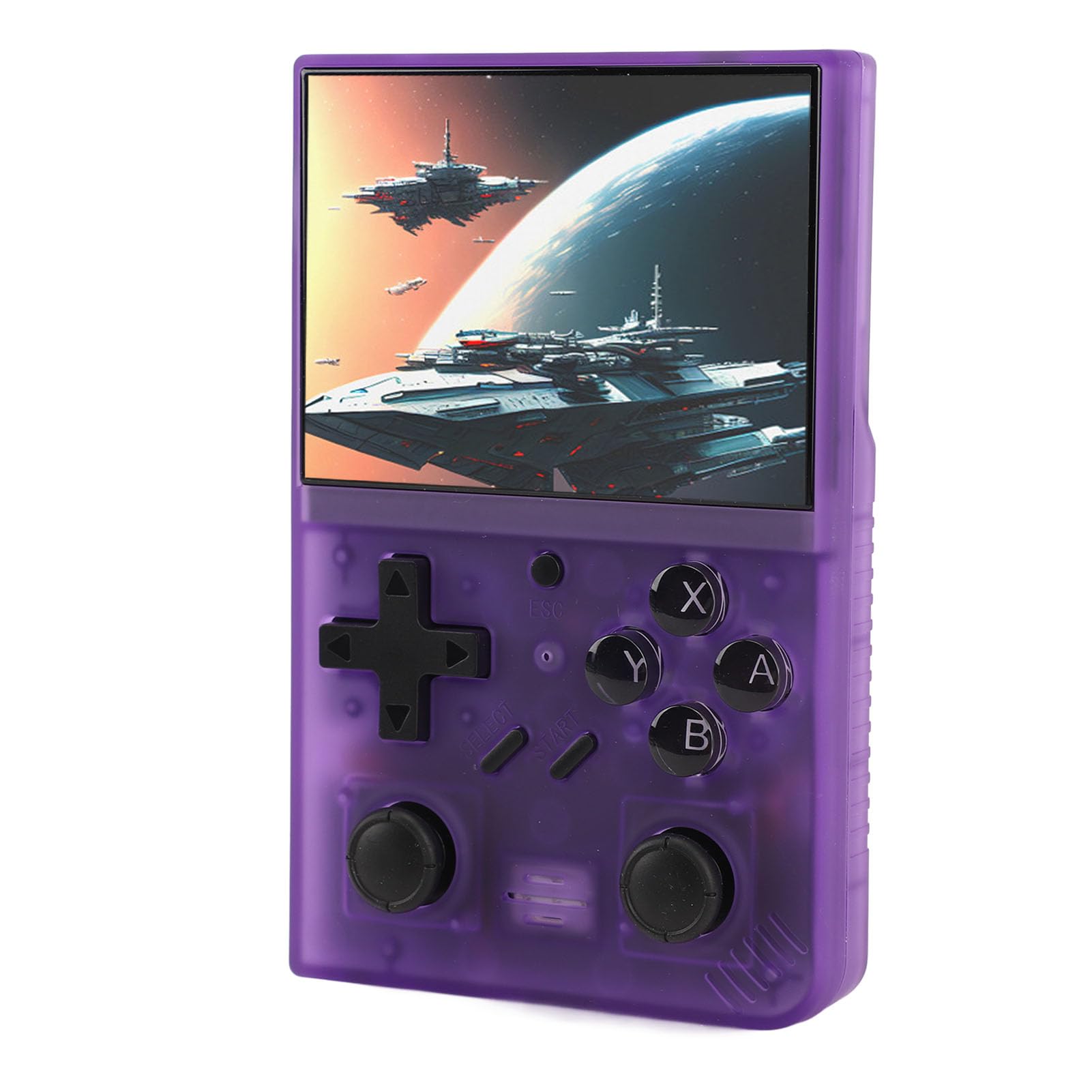 Przenośna Retro Ręczna Konsola do Gry, 640x480 3,5 Cala IPS Screen Odporna na Wideo Konsola do Gry 3000 MAh dla Wnętrza (fioletowy)