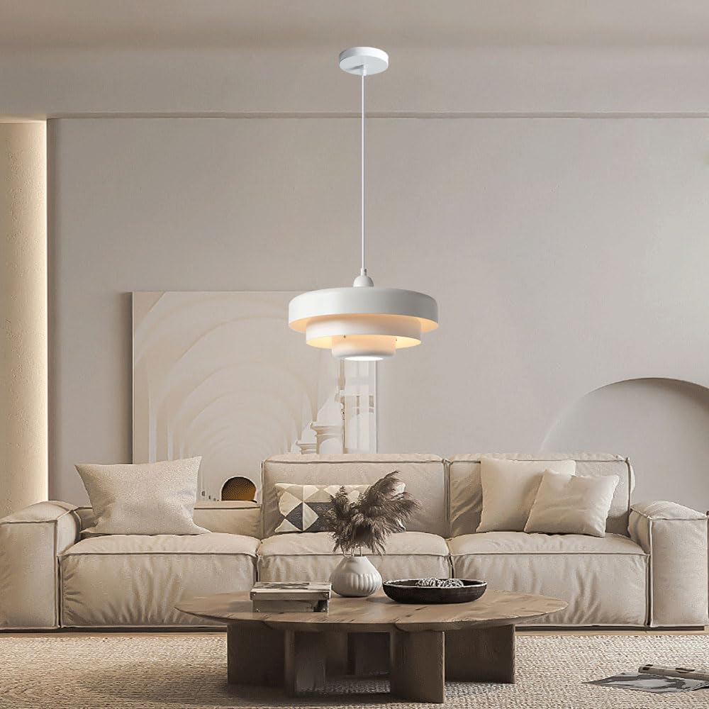 Lampada a Sospensione Minimalista in Metallo Bianco