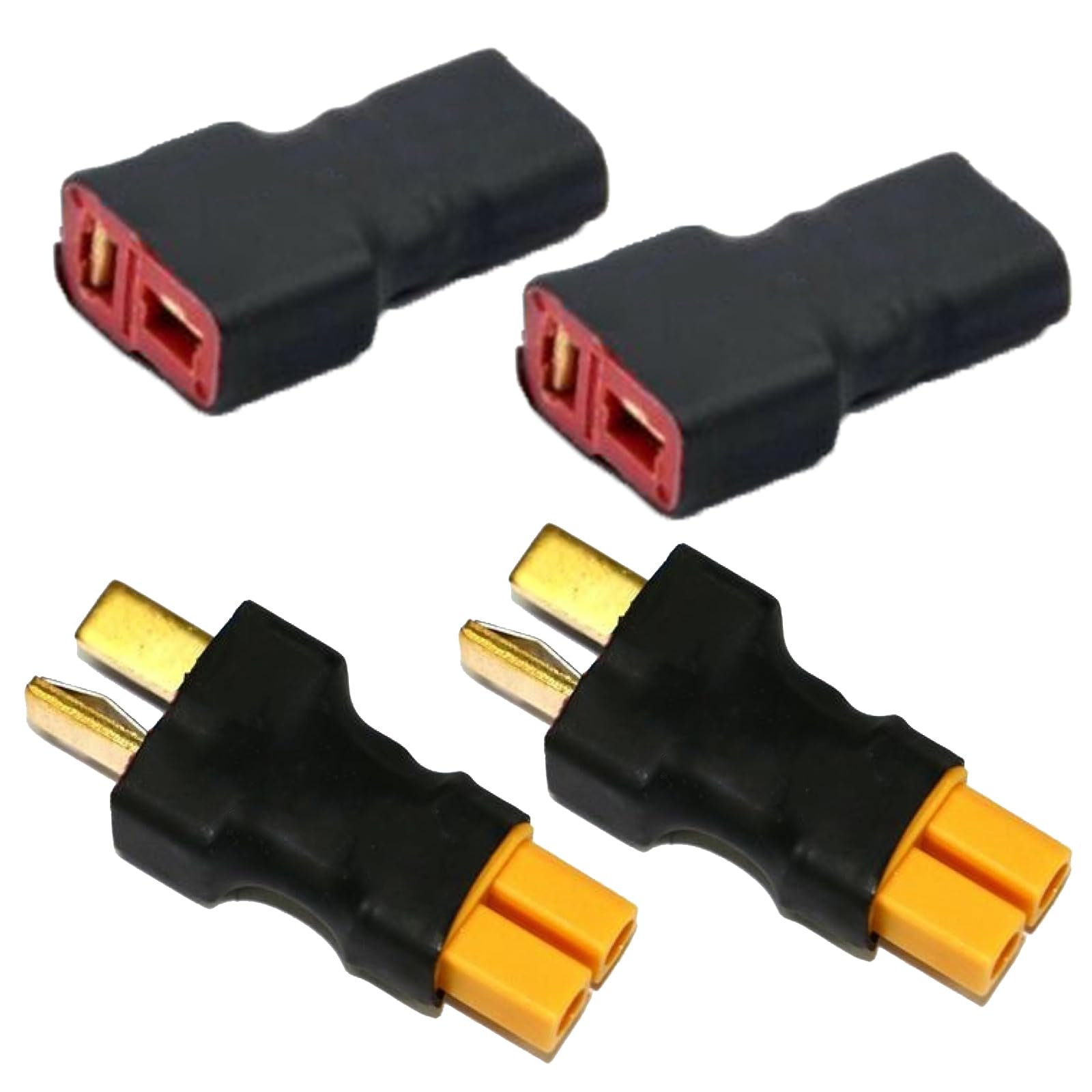 2 Pairs XT30 to T-Plug Connector RC Male Female Adapter for RC Car Plane Lipo Battery ESC