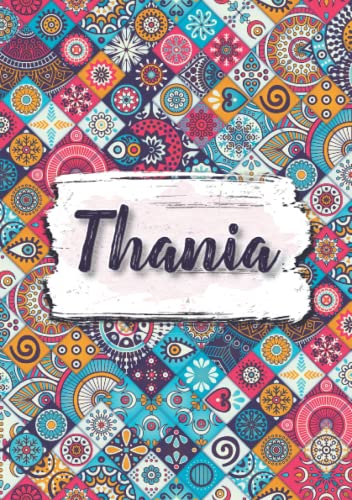 Thania: Cuaderno de notas A5 | Nombre personalizado Thania | Regalo de cumpleaños para la esposa,...