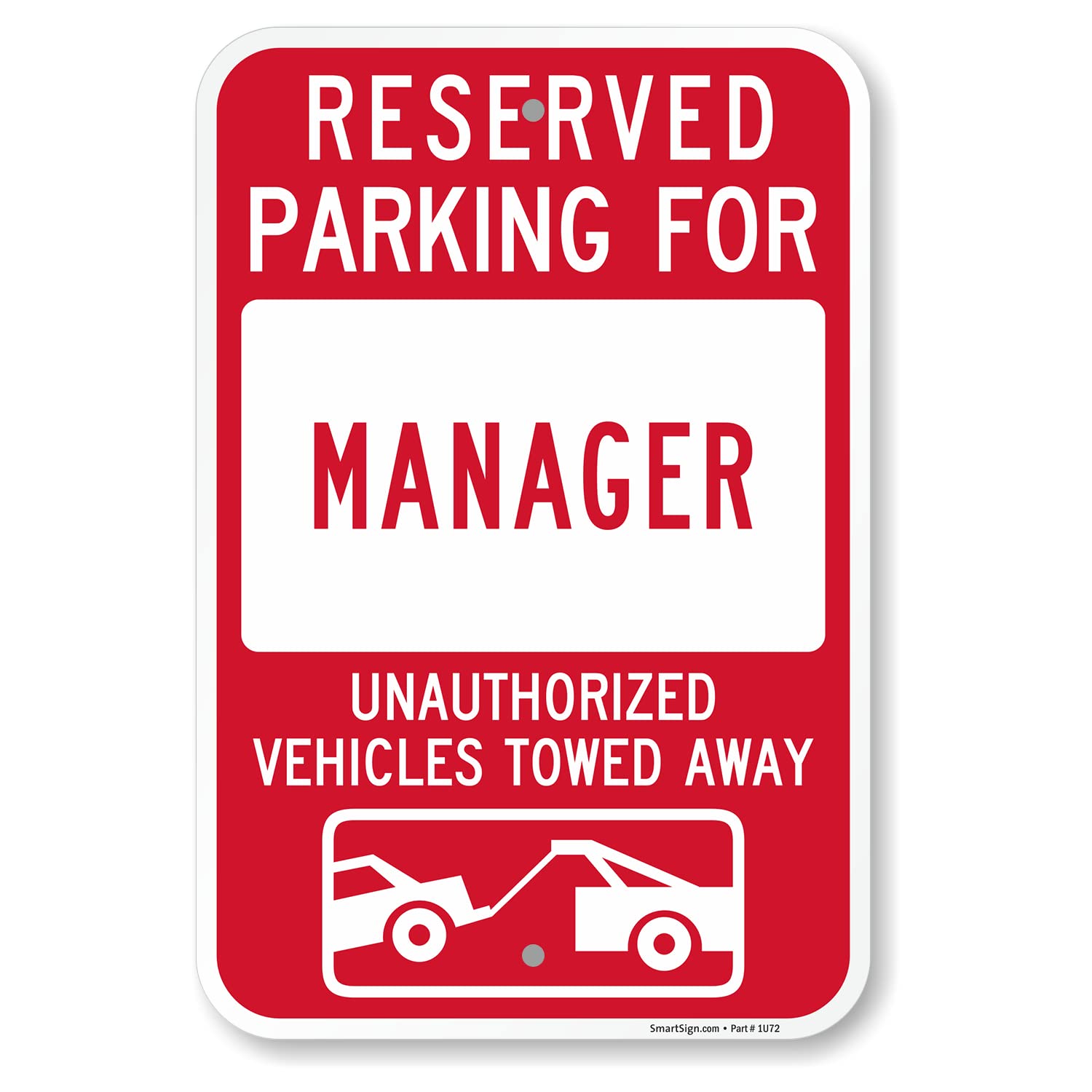 SmartSign 18 x 12 inch “Reserved Parking For Manager