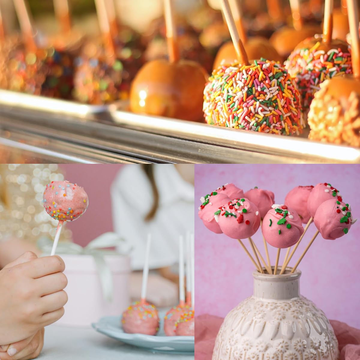 539-teiliges Cake-Pop-Maker-Set, Silikon-Lutscher-Formen, Backzubehör mit 3-stöckigem Präsentationsständer, Schmelztopf für Schokolade, Süßigkeiten, Beutel und Bindebänder, Cakepop-Stifte,