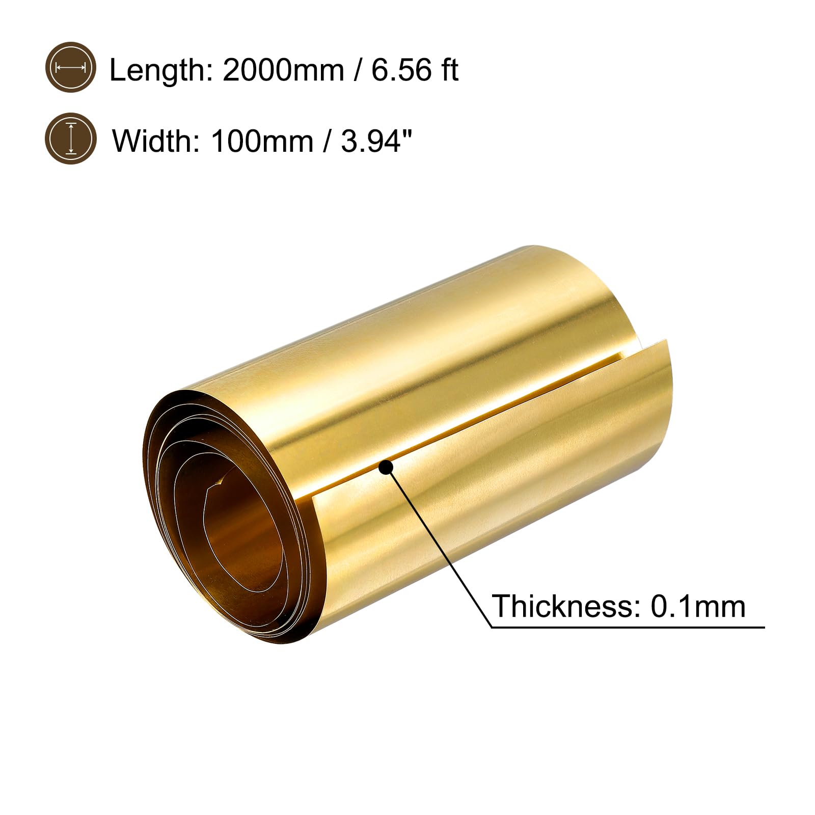 sourcing map Messingstangen (20 mm), 224 mm, Messing, massiv, rund, für Messergriffe, Stift, DIY, Handwerk, Modellflugzeug, 1 Stück