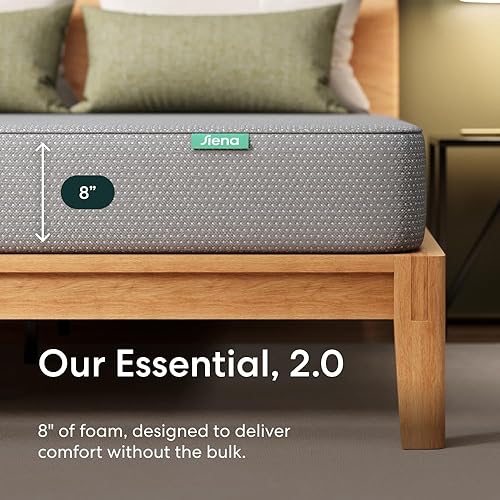 Miniatura 4 de Siena Colchón de espuma viscoelástica de gel individual XL de 8 pulgadas, firmeza media, prueba de 180 noches, capas premium para aliviar la