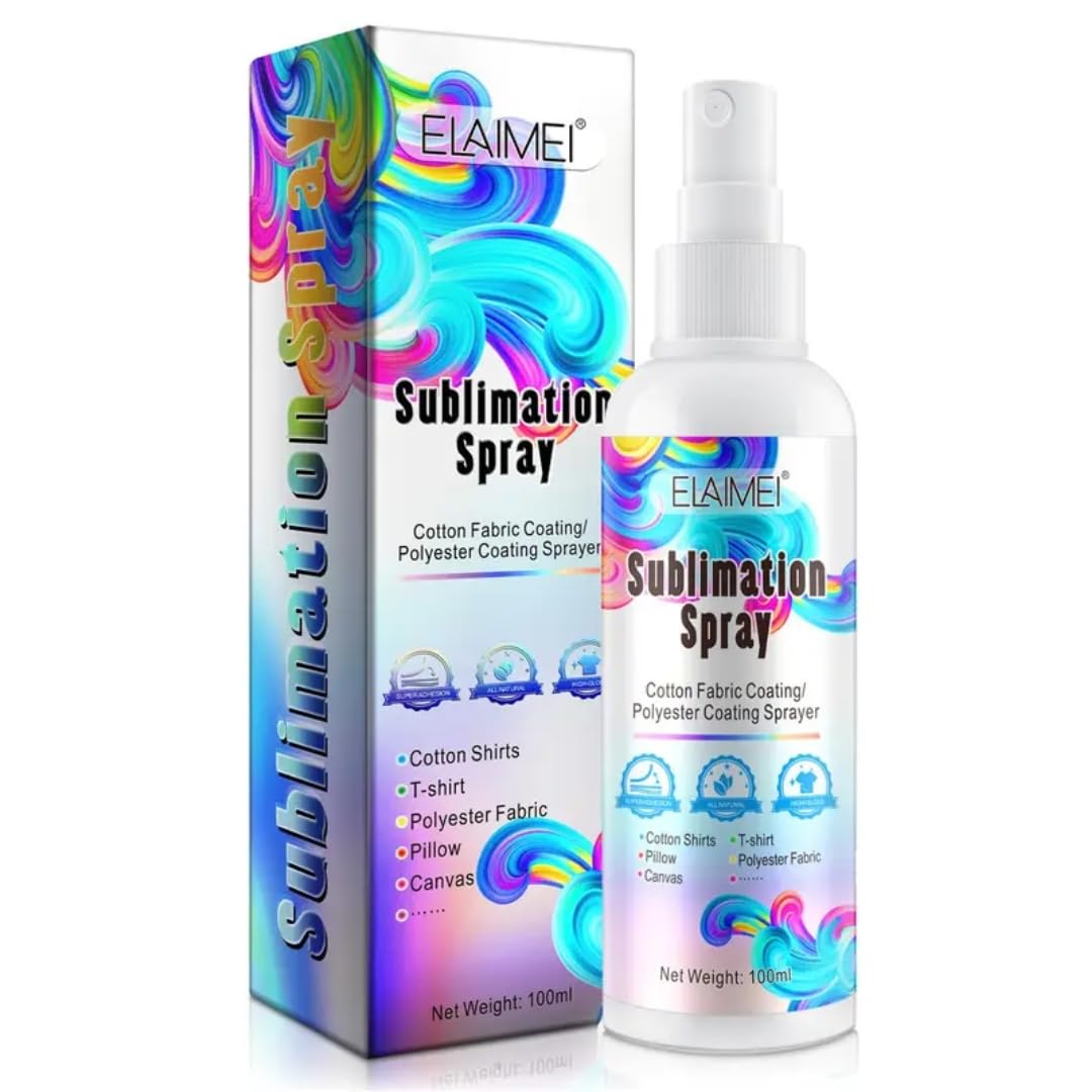 NIKITA.VIVI - Sublimation Spray for all Fabrics (100ml) | Sublimation Spray for Cotton Shirts |Sublimation Coating Spray for Mugs, Carton, Canvas| Polyester Coating Sprayer |Quick Dry & Super Adhesion