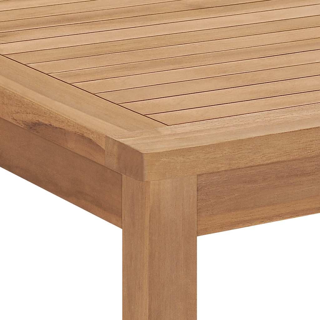 Tavolo da pranzo da giardino in legno di teak massiccio, 160 x 80 x 77 cm, finemente levigato con finitura a base d'acqua, per terrazza, balcone, veranda, esterni e sala da pranzo