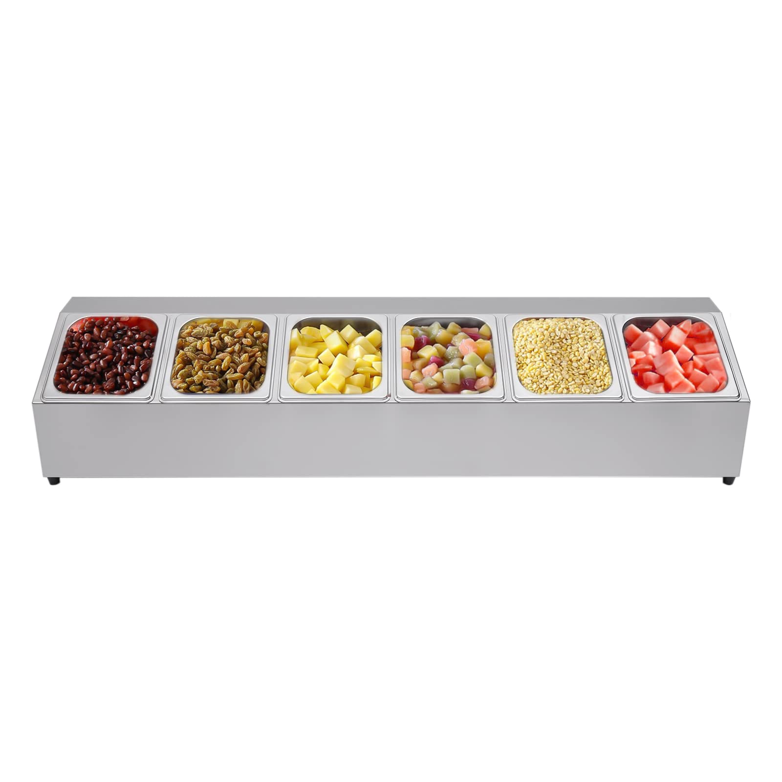 Chafing Dish Credenze Riscaldatori Piatti Acciaio Inossidabile 6 Scomparti Professionale Colonna Singola Reepienti Riscaldamento Mediatura Hotel Sala Ristorante Isolamento Sicuro Durevole