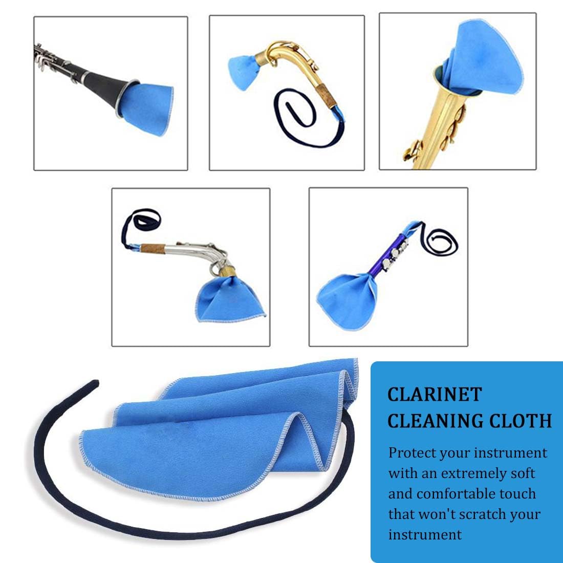 Kit De Nettoyage Pour Instruments à Vent - Flûte, Clarinette, Saxophone, Hautbois