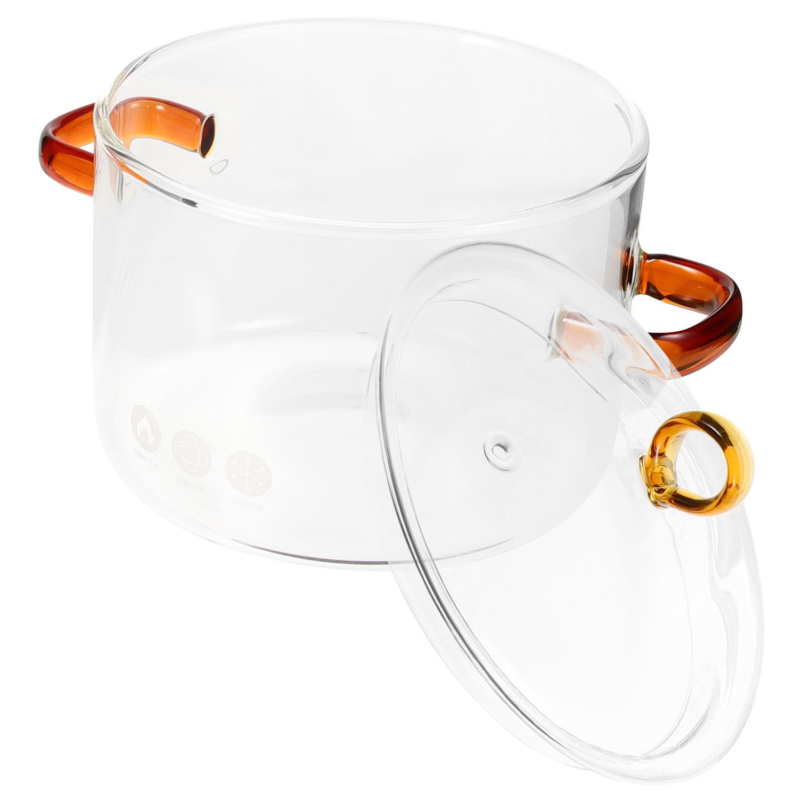 Casserole en verre transparent 1,9l facile à déplacer pour éviter les brûlures