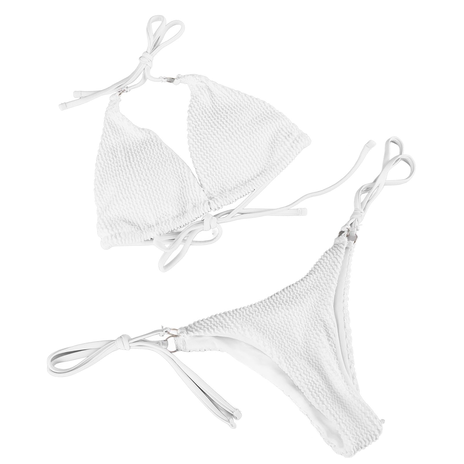 LJCMWomen 2 Pieces Swimsuit, Breathable Bikini Swimsuit Set Crisscross Soft Tie Side for Summer for Swimming