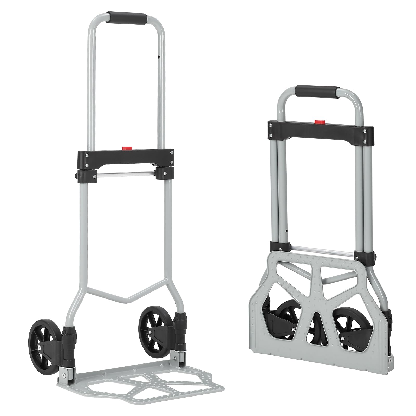 Garvee Chariot Roulant Pliable Multifonction – Capacité 100 kg, Plateau en Acier Robuste, Compact et Facile à Ranger – Idéal pour Bureau, déménagement, entrepôt, Voyage – Plateau en Acier