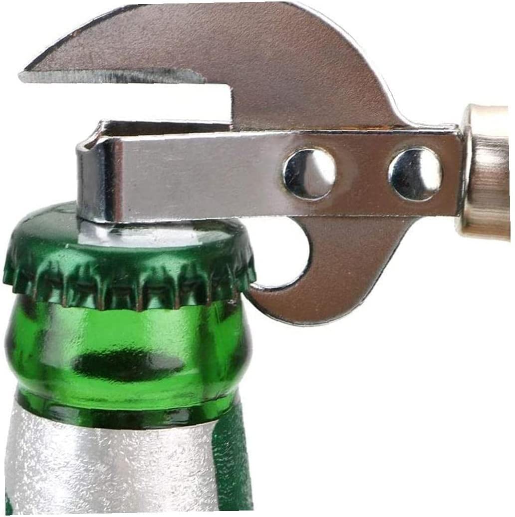 Apriscatole Manuale in Acciaio Inossidabile con Manico in Legno, Strumento Rimozione Coperchio per Barattolo di Latta
